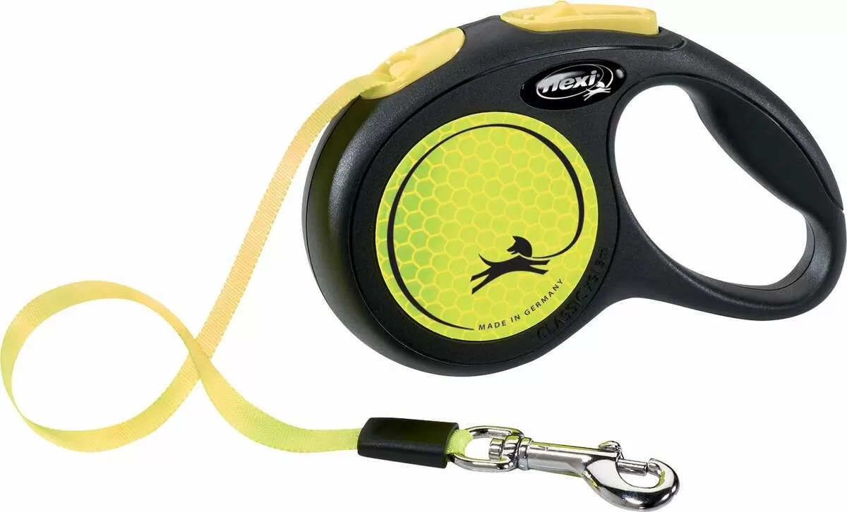 Flexi hundesnor New Neon bånd M, 5M, 25kg - gul