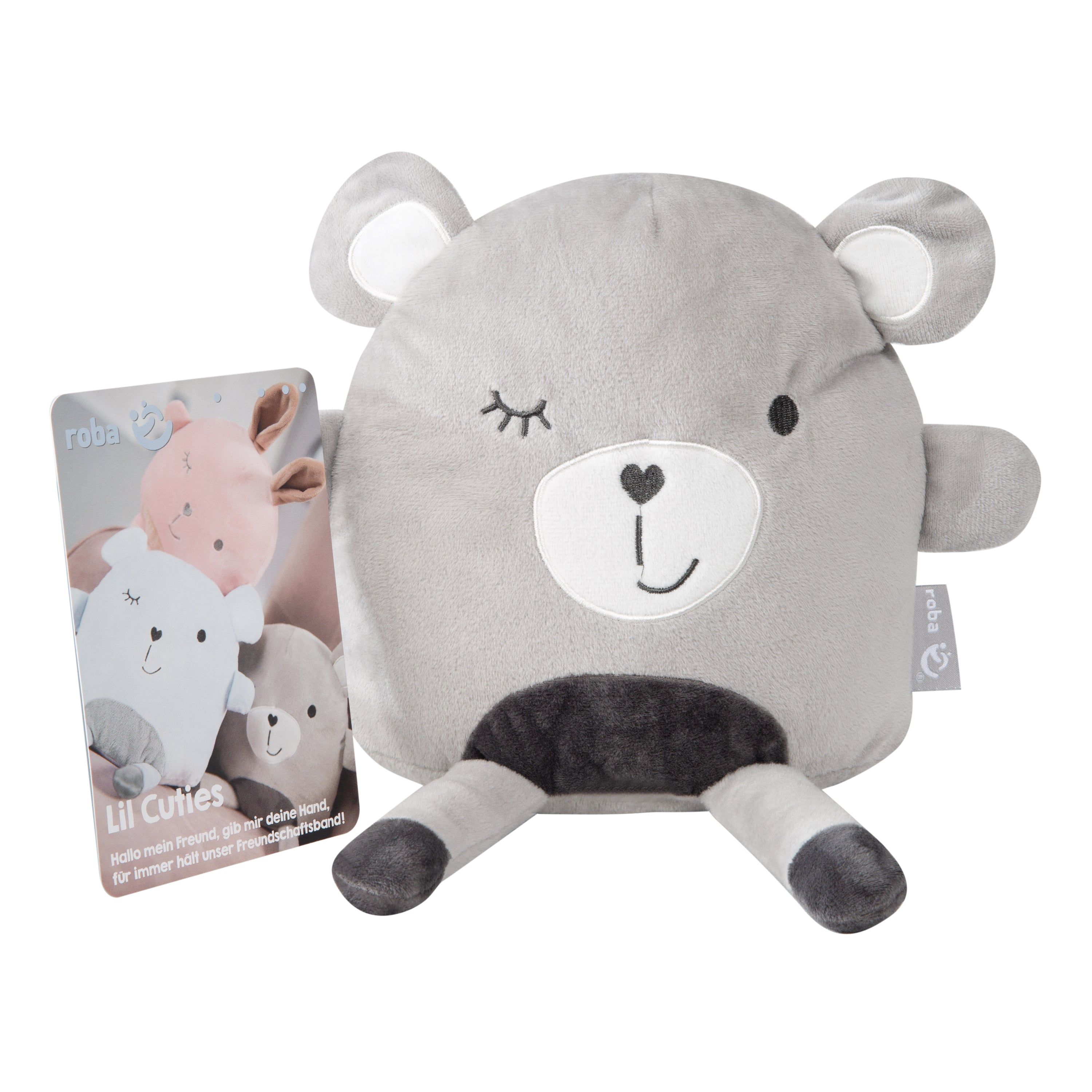Kuschelkissen Lil Cuties, Kuscheltier Sammy mit Freundschaftskarte