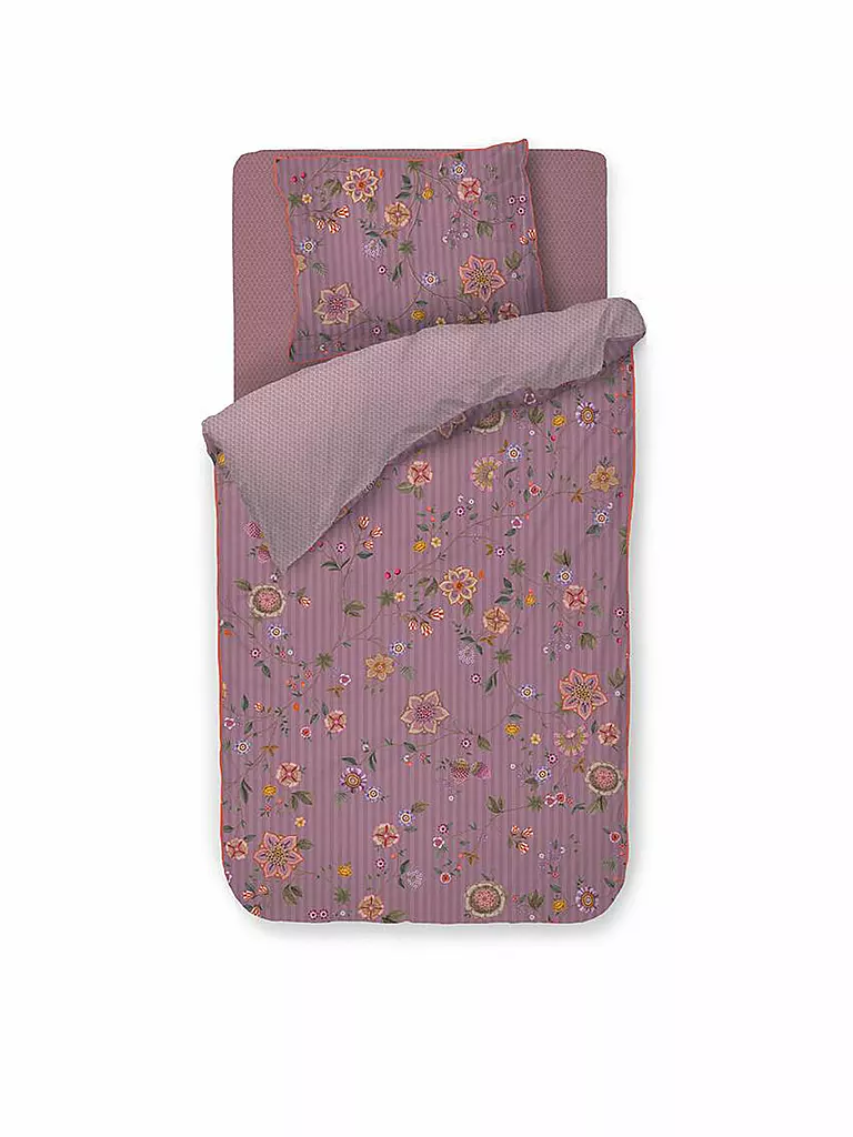 PIP STUDIO Perkal Bettwäsche FLORES BAILANDO 70x90cm/140x200cm Lila lila