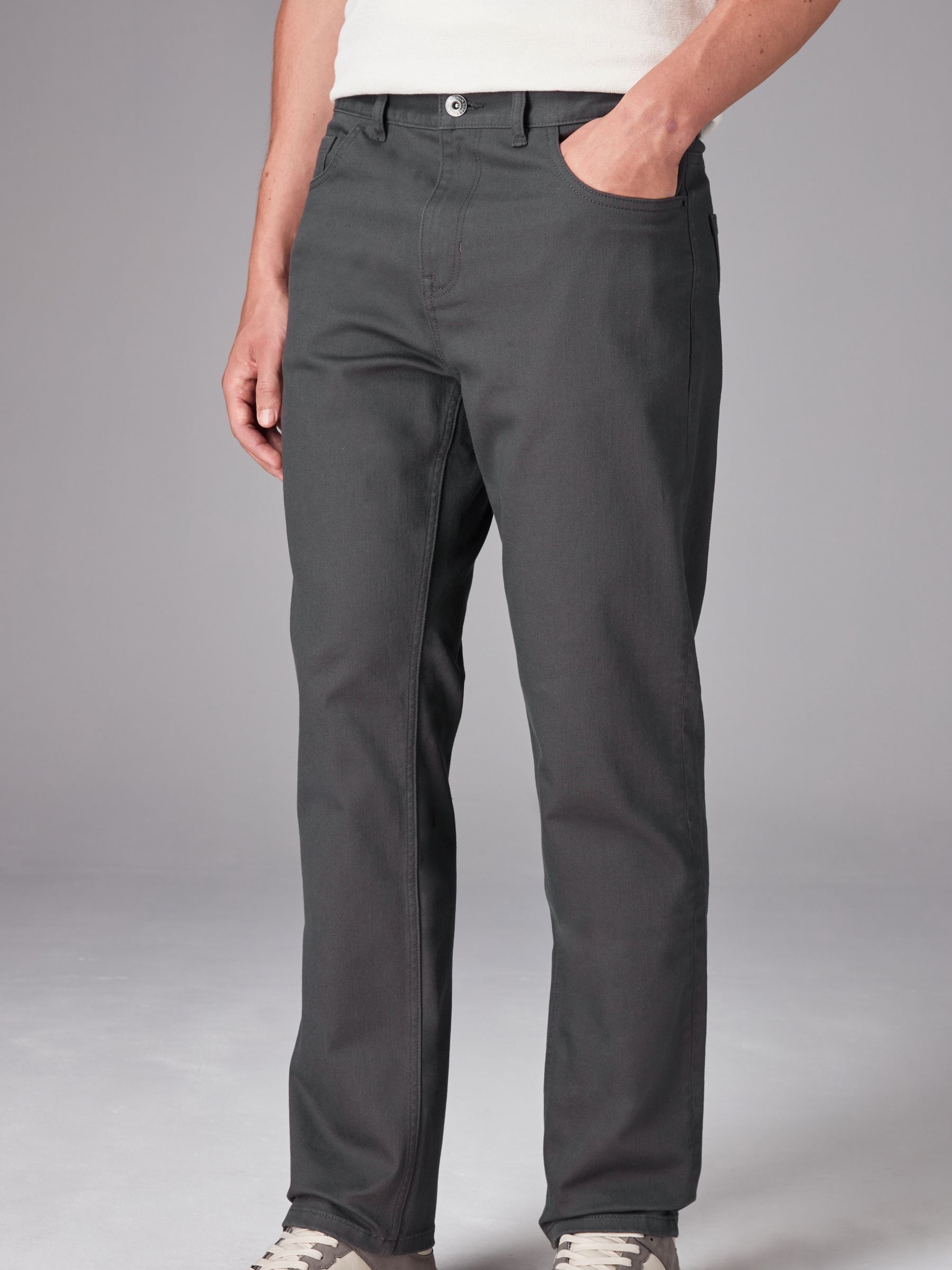 Antraciet - Klassieke stretchy Jeans met relaxed fit