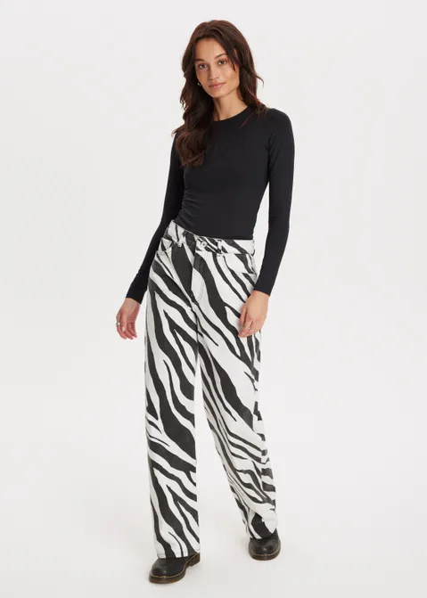 Basic t-shirt met lange mouwen zwart (ZWART)