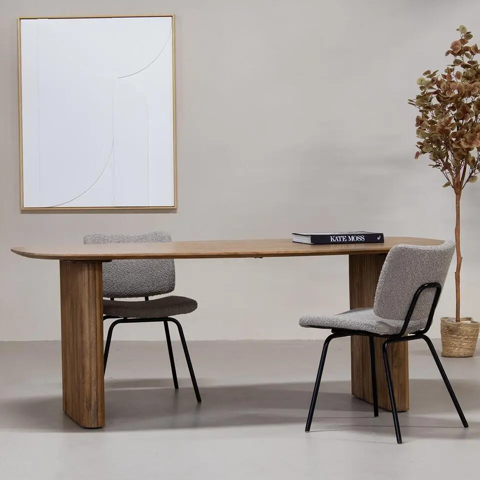 Eettafel Deens Ovaal - Naturel Mangohout - 200x100x75cm - Dai