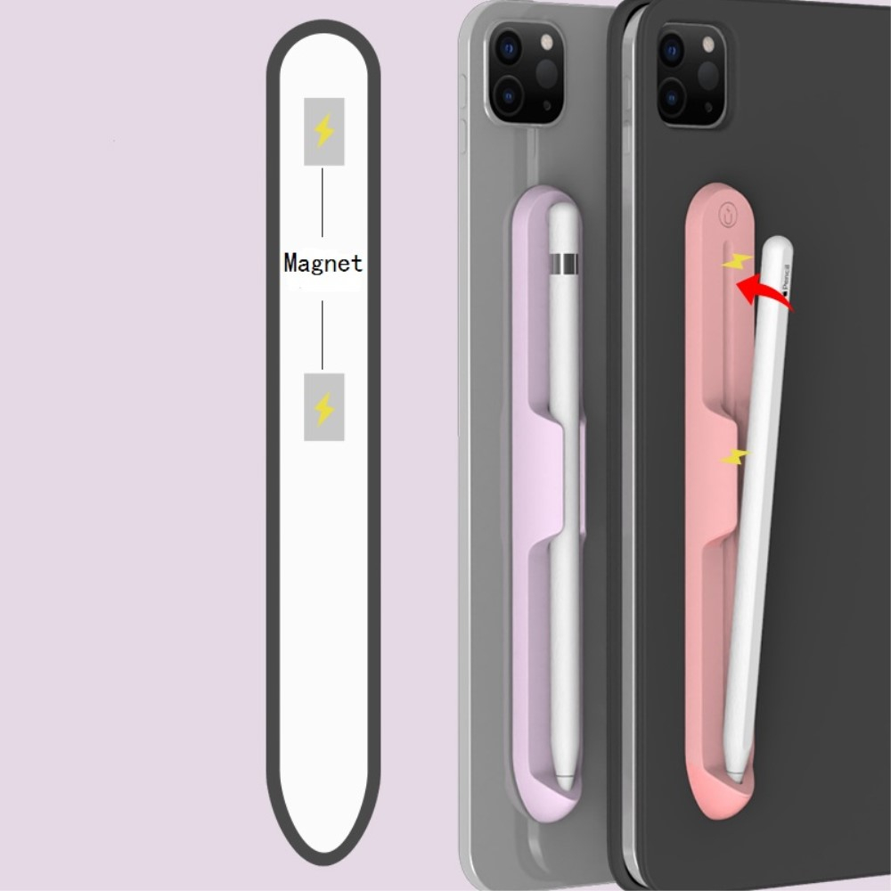Apple Pencil (1. & 2. Gen. / Pro) Magnetische Silikon Halterung mit Kleberückseite - Rosa