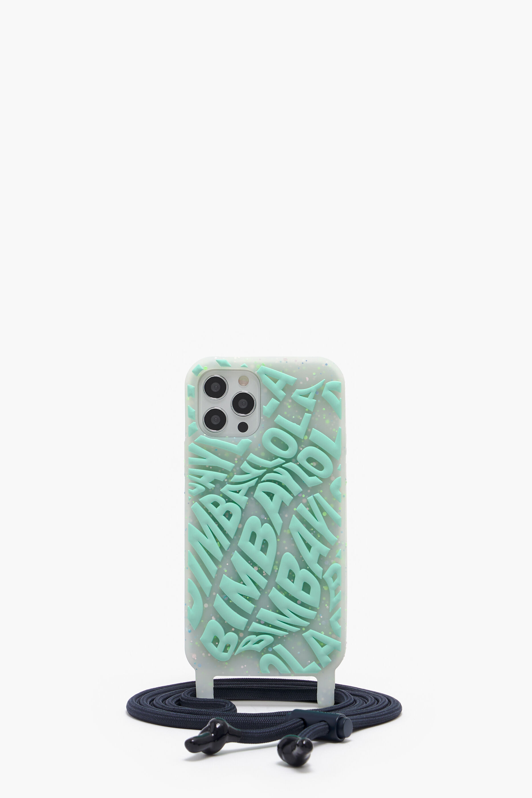 Capa transparente para iPhone 12/12 Pro com logotipo azul-turquesa