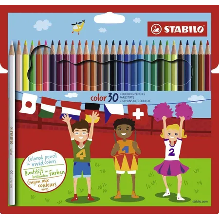 Buntstift - STABILO color - 30er Pack - mit 30 verschiedenen Farben inklusive 4 Neonfarben