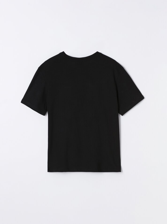 Camiseta de manga curta estampada - Preta