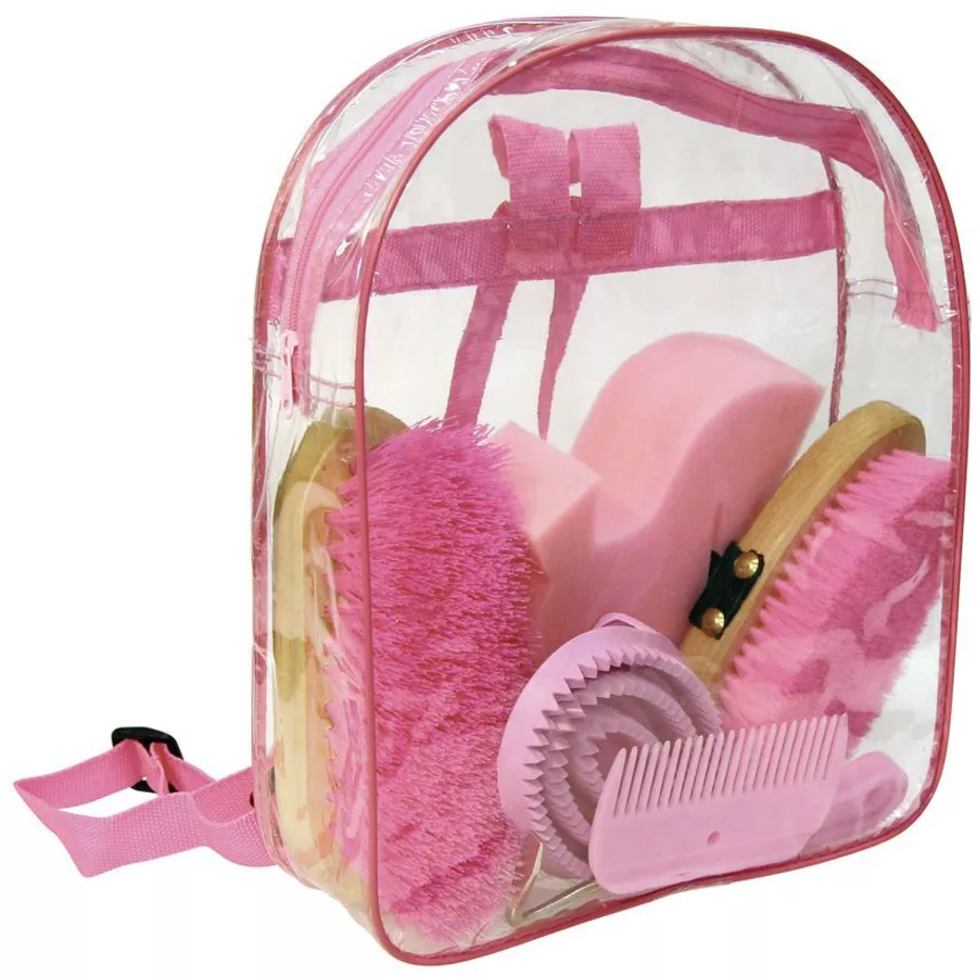 Kerbl Putz Rucksack Putzset Pflege Pferde Bürsten Striegel pink Pink