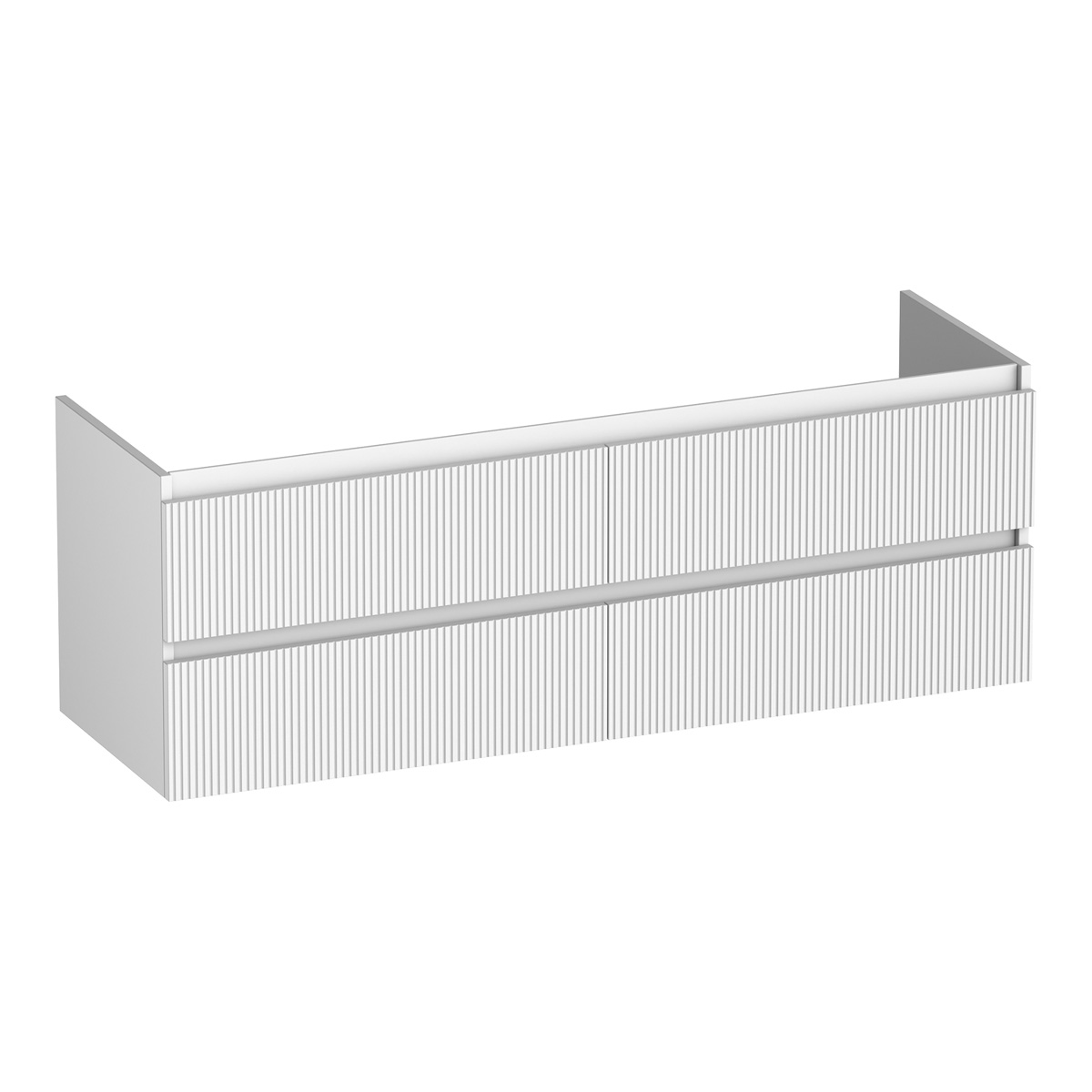 Brauer Joy Wavy onderkast ribbelfront 140cm met 4 softclose lades wit mat