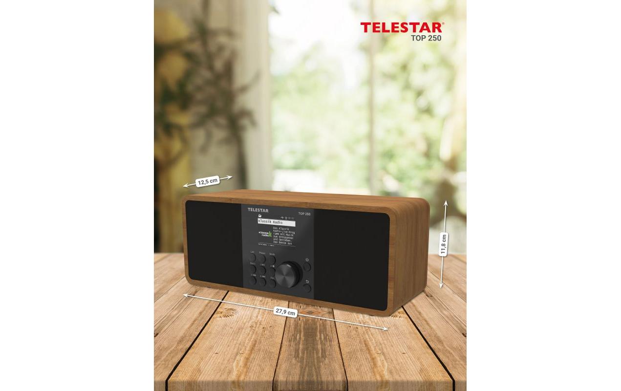 Internet Radio TOP 250 Braun/Holz<br>Stereo-Radio mit DAB+/FM und Internetradio