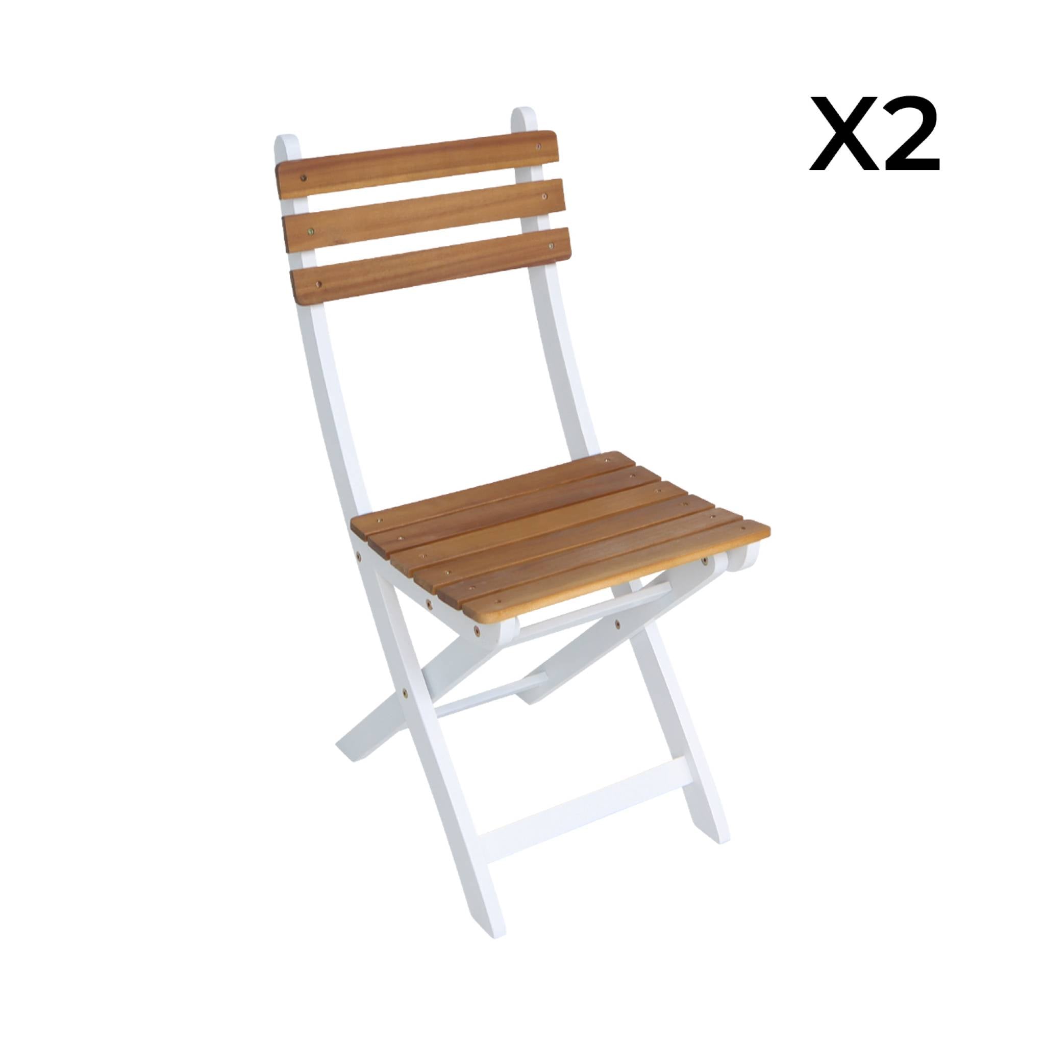 sweeek - Inklapbare acacia tuinstoel (Set van 2)
