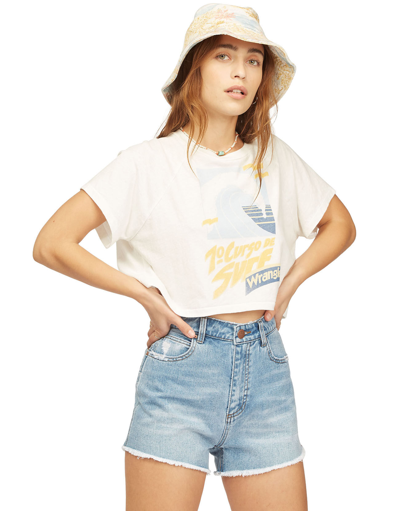 Billabong T-Shirt Billabong x Wrangler Take It Back blanc