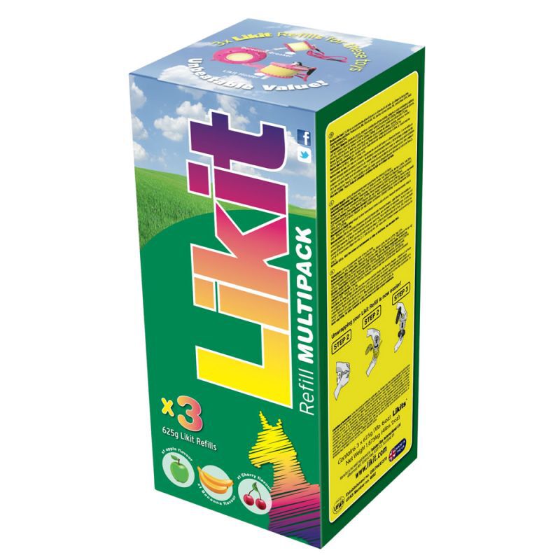LIKIT Multipack Liksteen - Paardensnoepjes - 3x625 gram - 650 Gram - Assorti