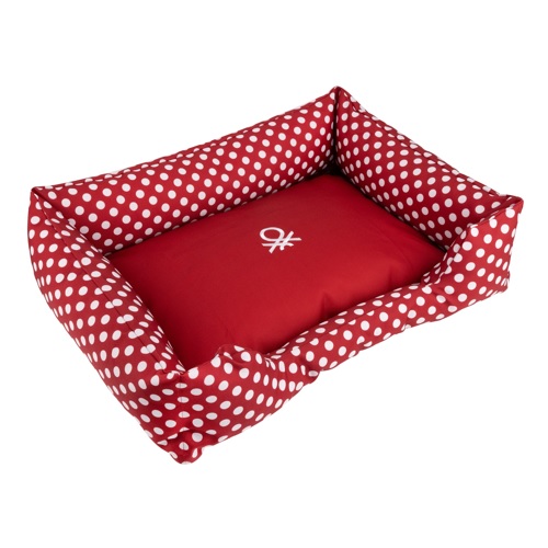 Capa para berço Benetton com bolinhas vermelhas, tamanho G: 75 x 65 cm