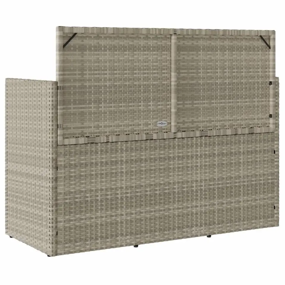 vidaXL - Tuinbank met kussens - Lichgrijs - Poly rattan - 120x50x90.5 cm