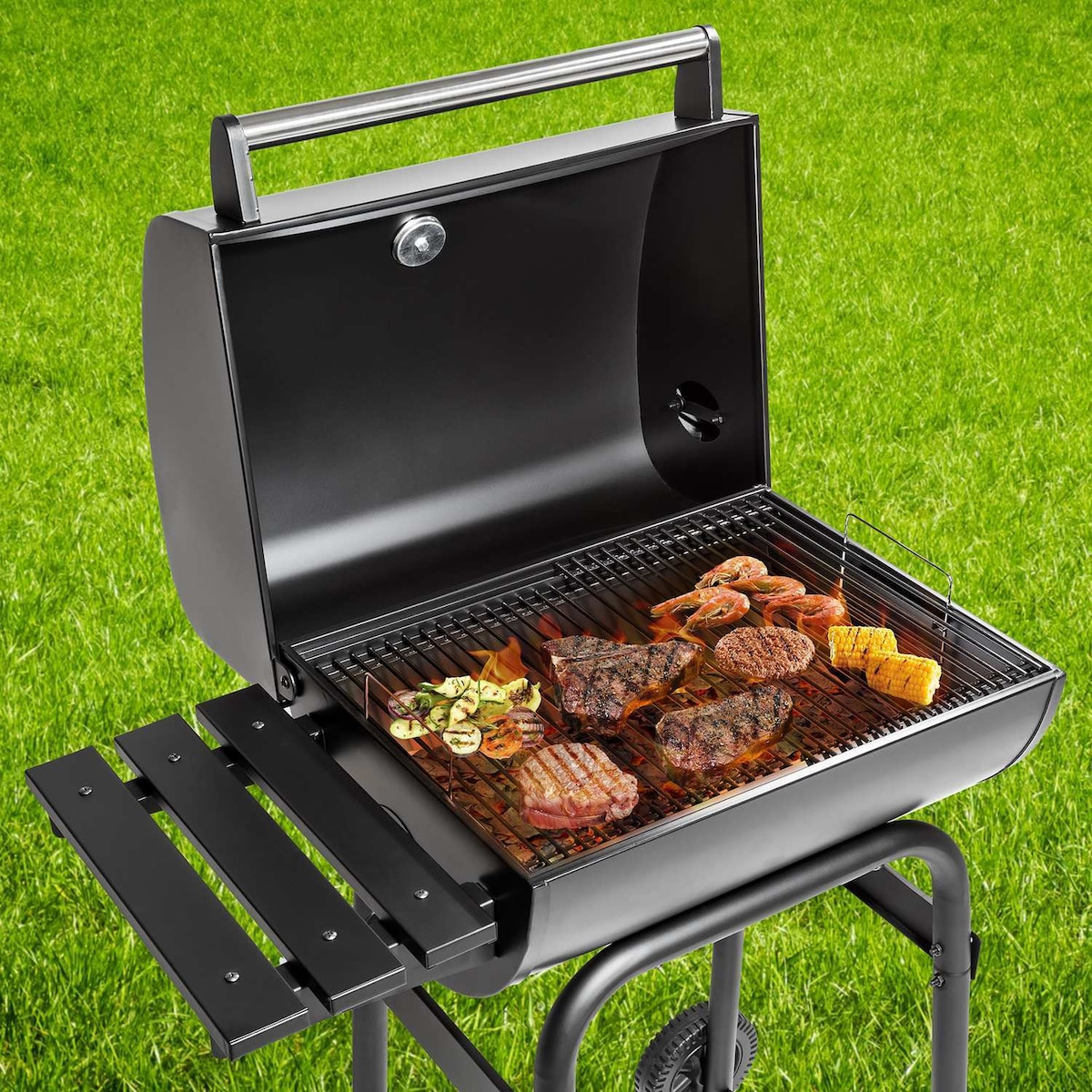 BBQ kullgrill av pulverlakkert metall - svart