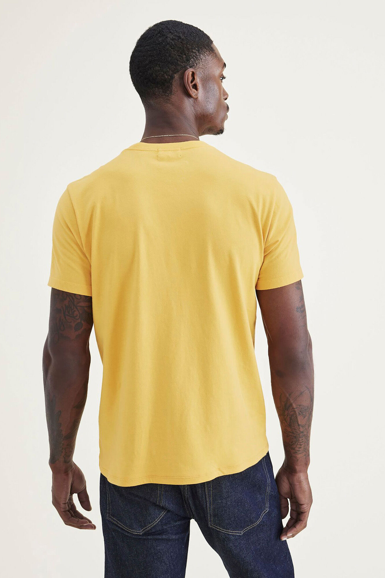 Camiseta Slim Fit com Logo - Amarela