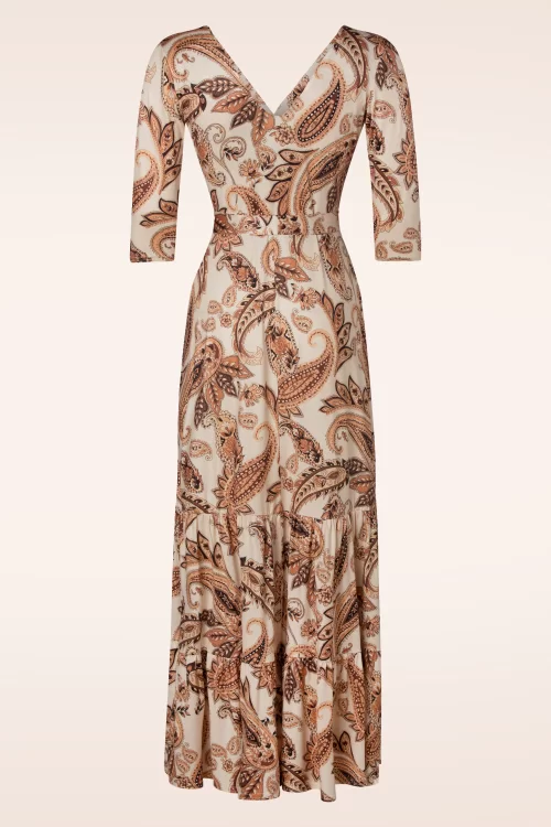Vintage Chic for Topvintage Peggy paisley maxi jurk in crème