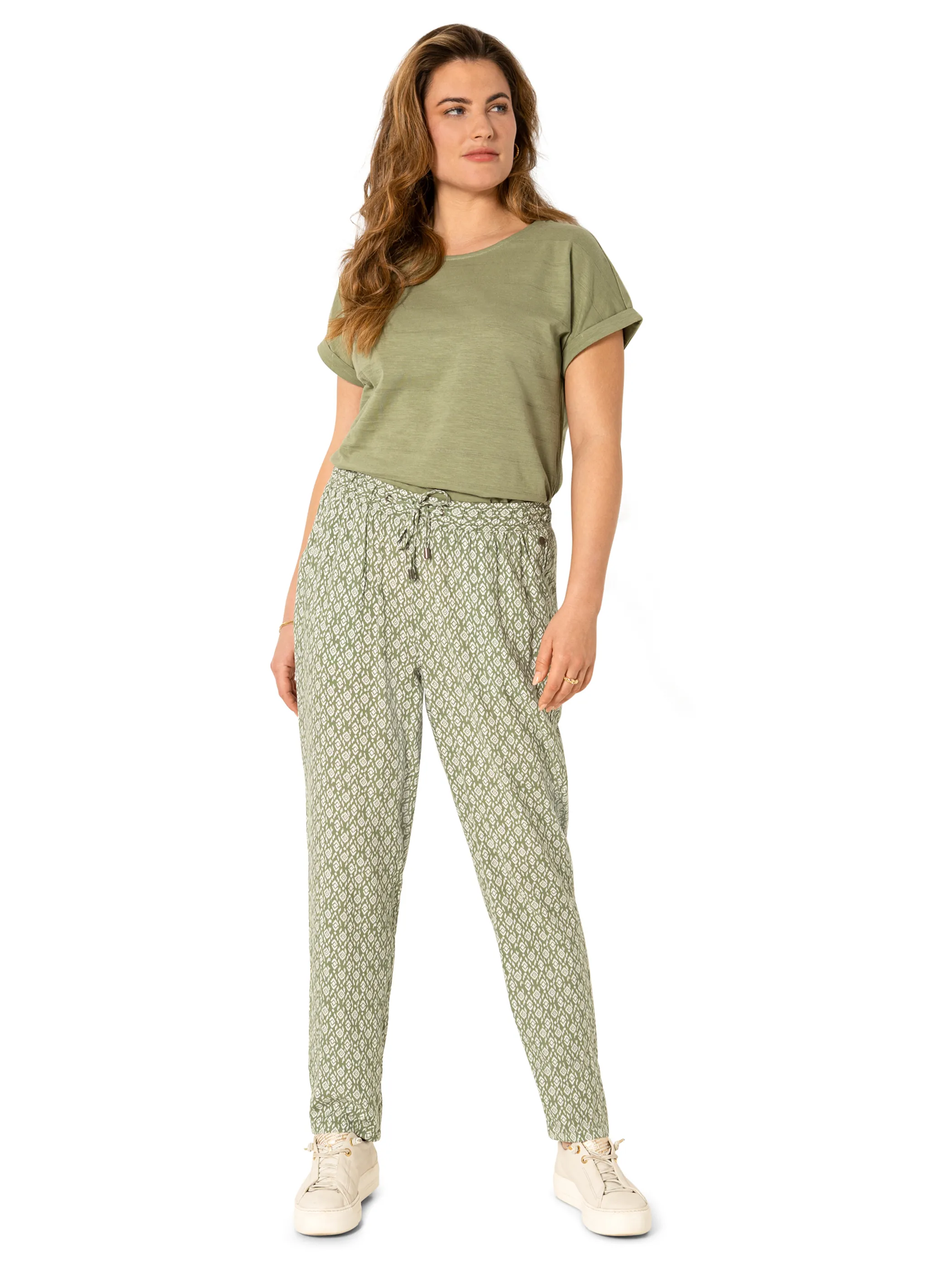 Damen Stoffhose im Alloverprint