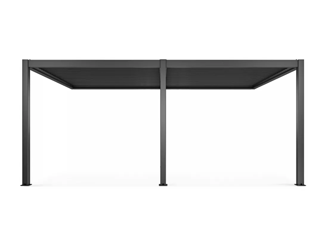 Pergola bioclimatique adossée 3x6m et 2 Stores 2,66 x 2,34m