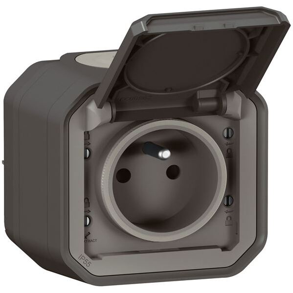 Prise de courant 2P+T - Plexo - complet saillie - anthracite
