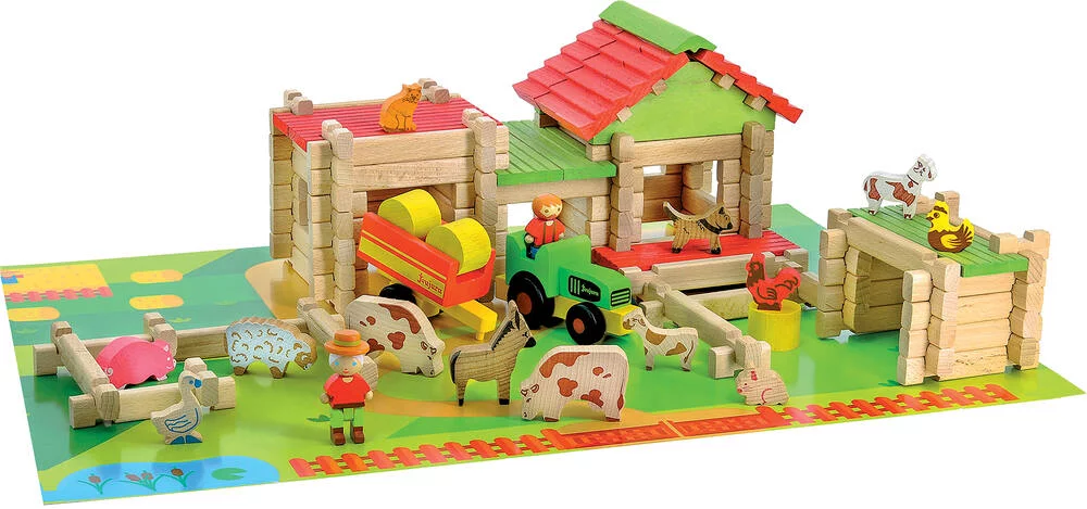 MA PREMIERE GRANDE FERME AVEC TRACTEUR ET REMORQUE - 130 PIECES