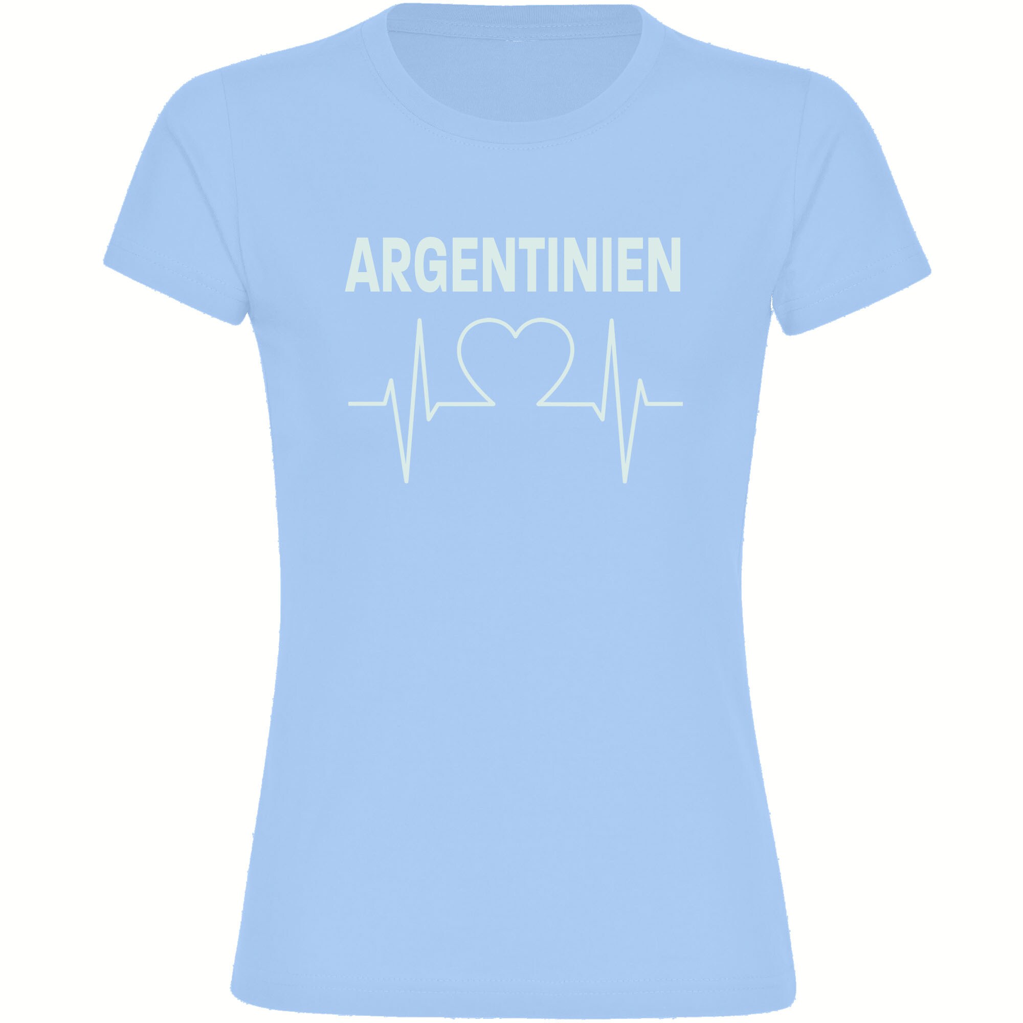 multifanshop® Damen T-Shirt - Argentinien - Herzschlag - Druck weiß