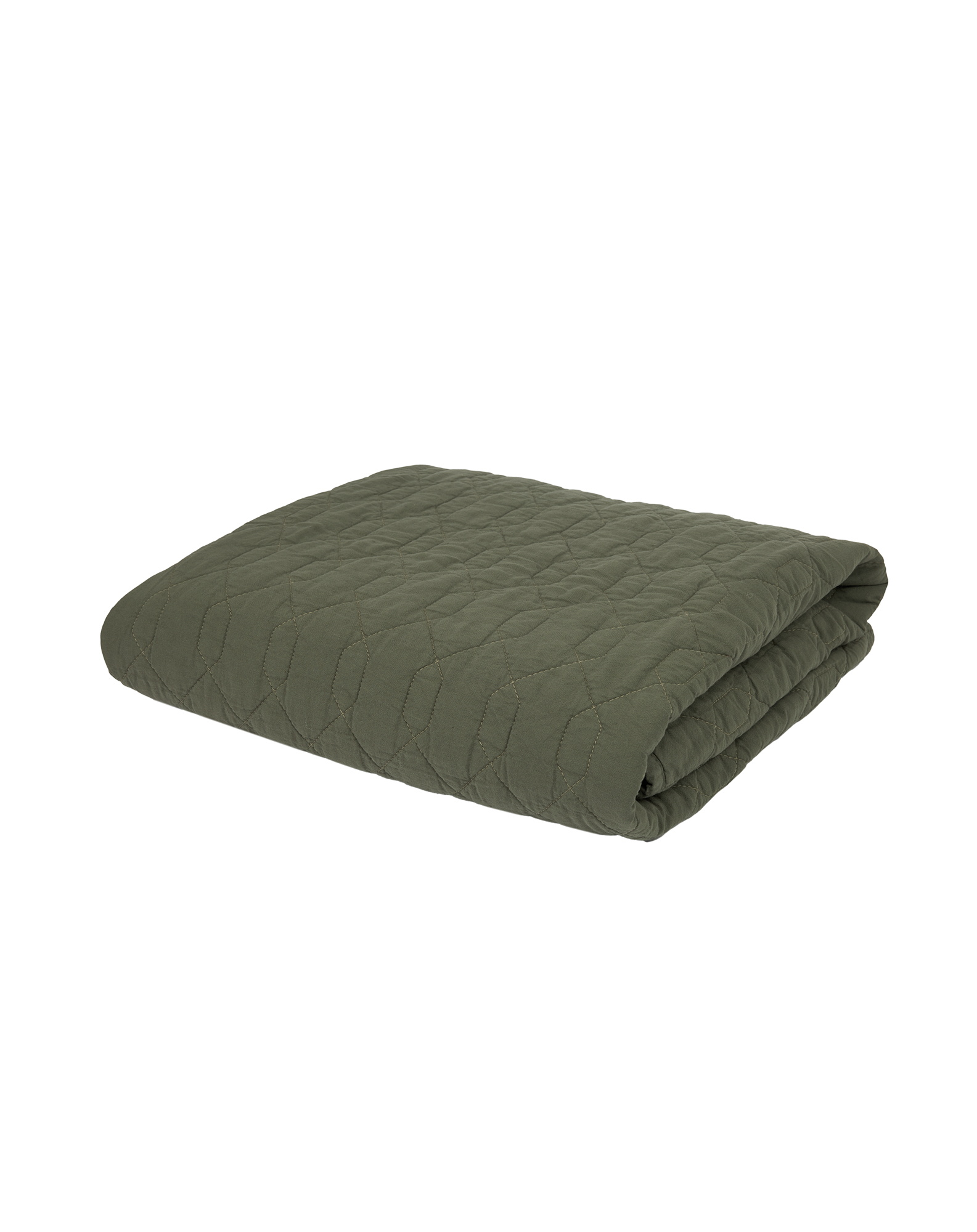 Couverture wabi-sabi matelassée en coton lavé | Vert