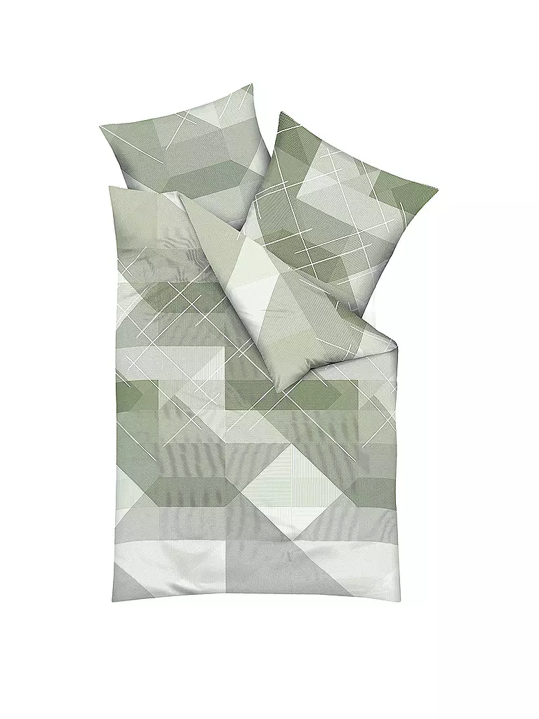 KAEPPEL Flanell Bettwäsche 70x90cm/140x200cm LINEAR Oliv olive