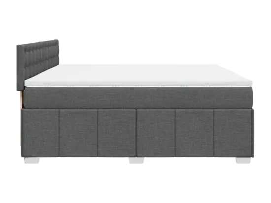 Sommier à lattes de lit avec matelas Gris foncé 180x200cm Tissu