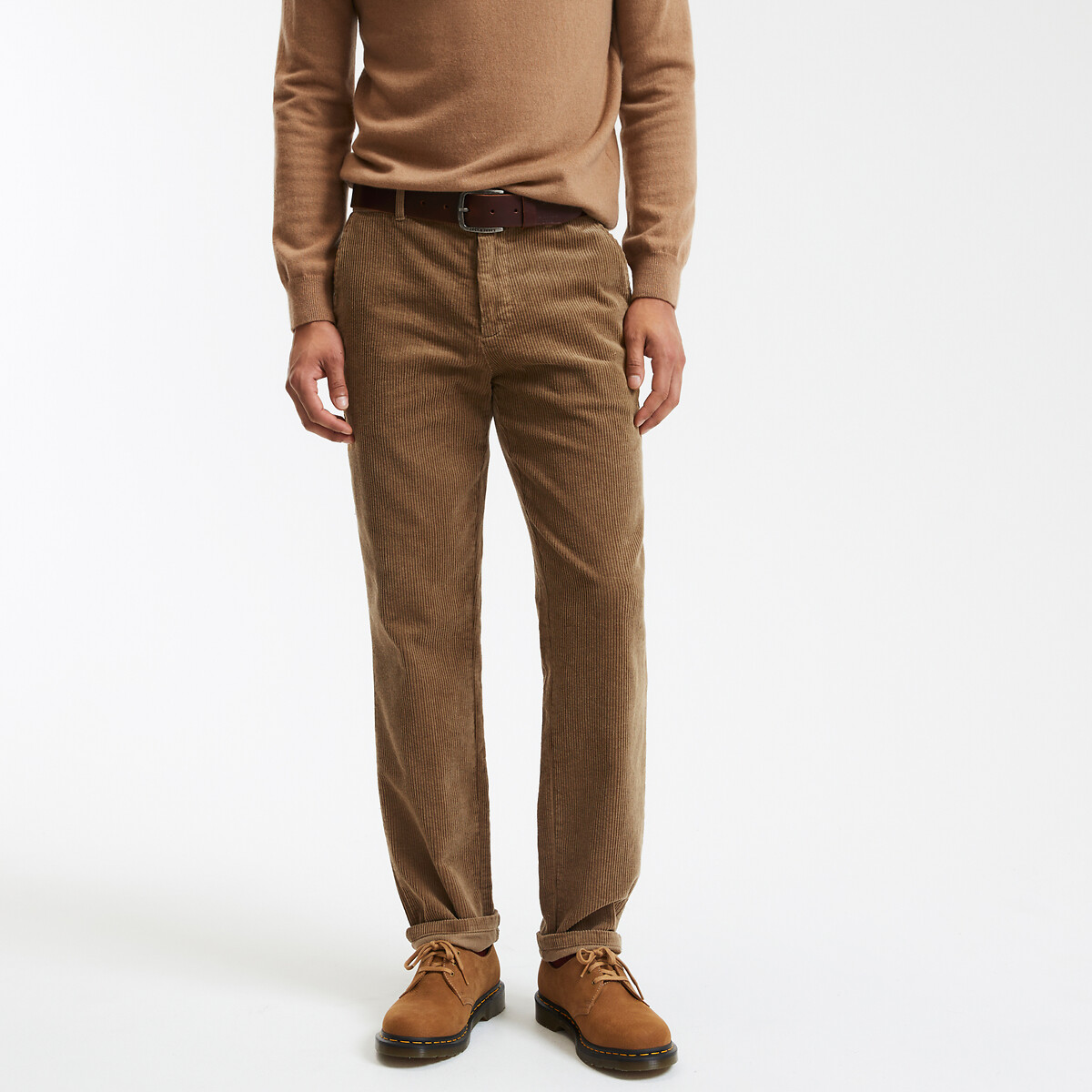 COLEÇÃO LA REDOUTE<br>Calças chino em veludo, corte regular