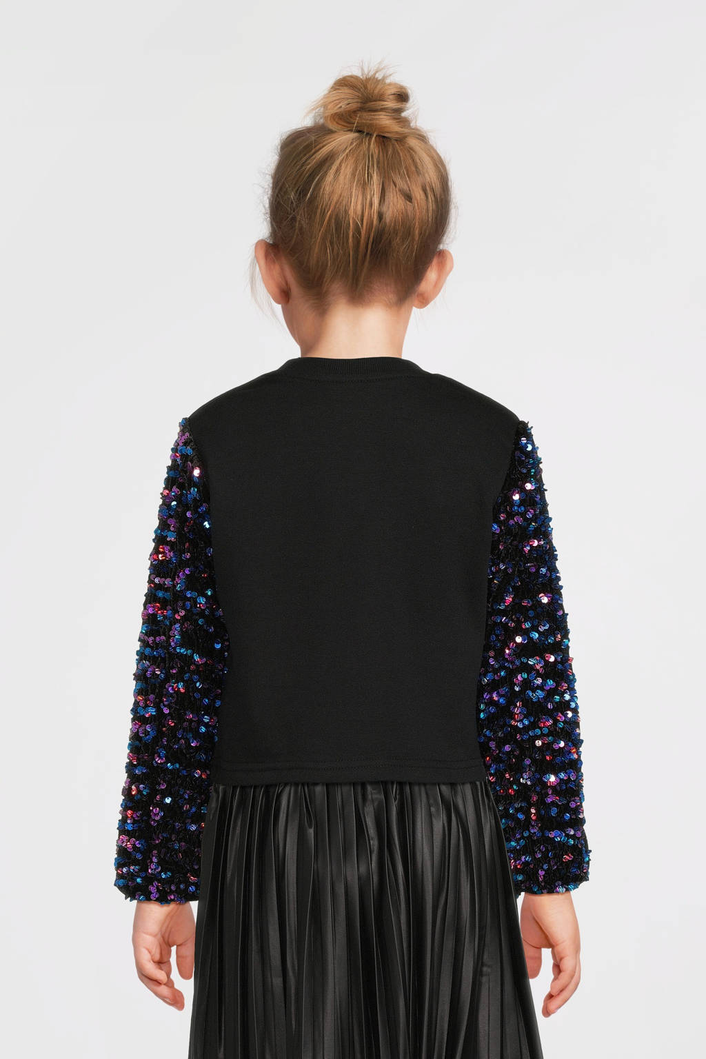 NAME IT sweater NKFRUNICA met pailletten zwart/blauw/paars
