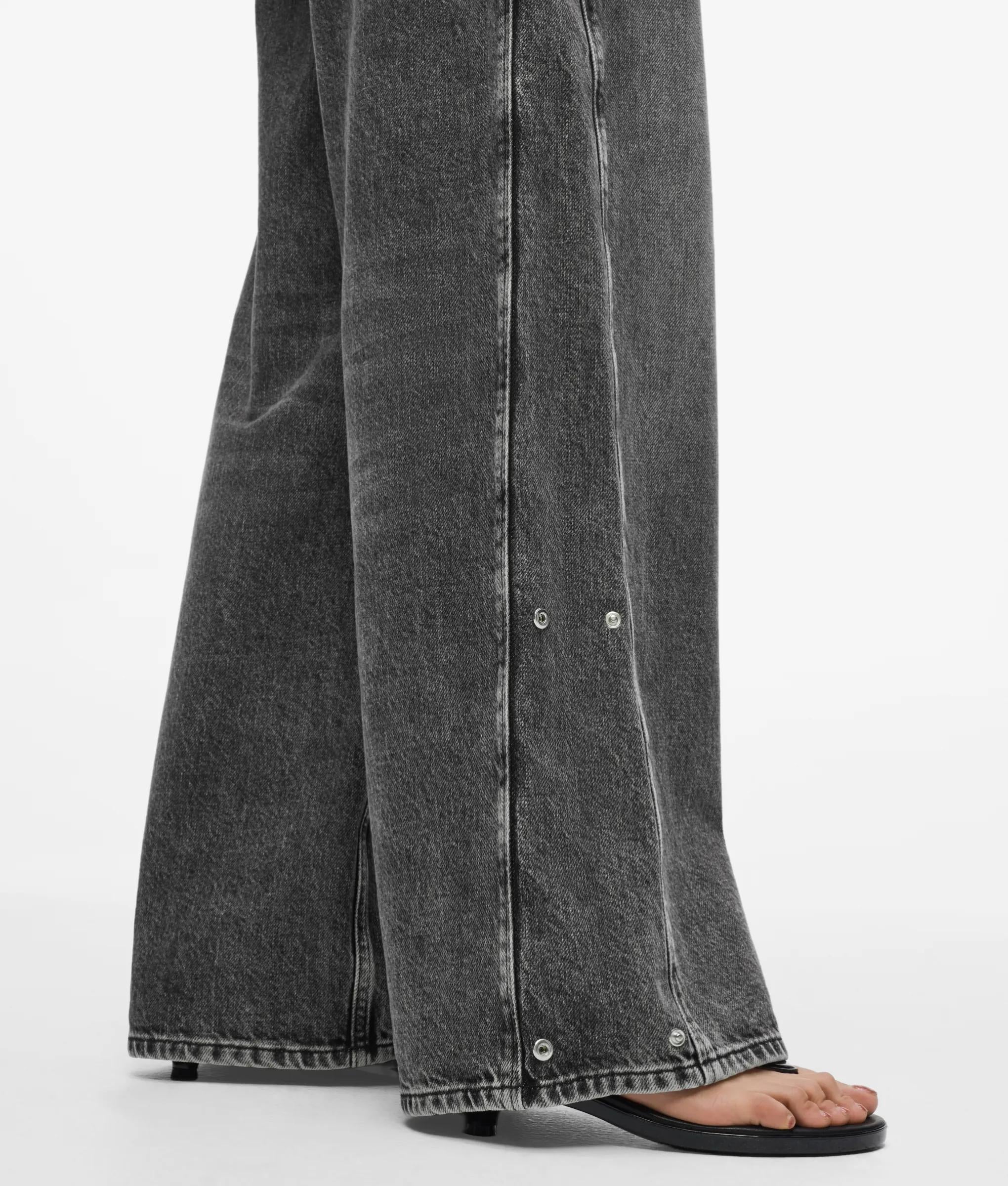 Flexibele wijde jeans met lage taille