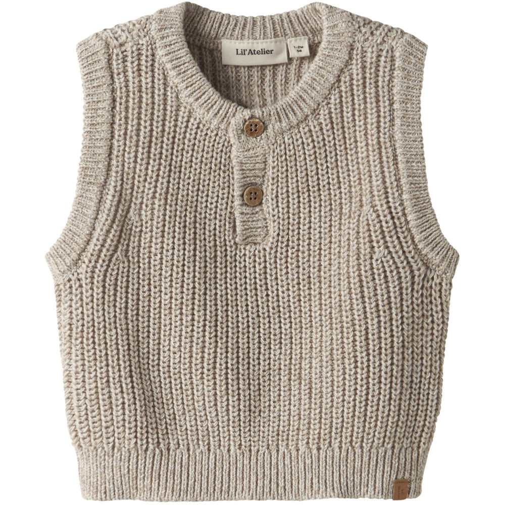 Køb Lil'Atelier Oxford Tan Melange Nbmrokko Strik Vest Lil