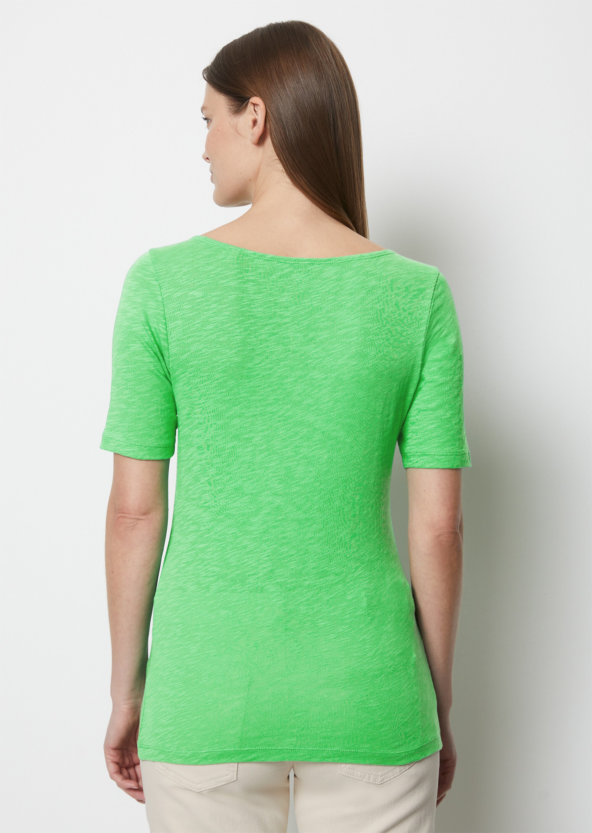 U-Boot-T-Shirt regularaus softem Slub-Jersey