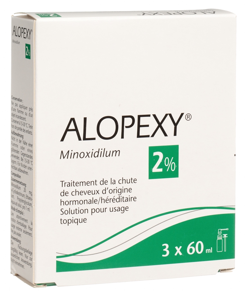 ALOPEXY Lös 2 % Spr 60 ml<br>3 × 60 ml, Spray, Lösung zur Anwendung auf der Haut