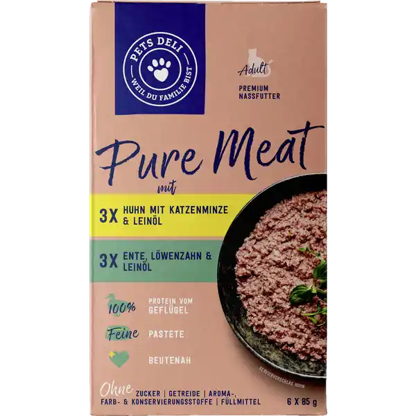 Nassfutter Pure Meat Multipack Ente & Huhn für Katzen