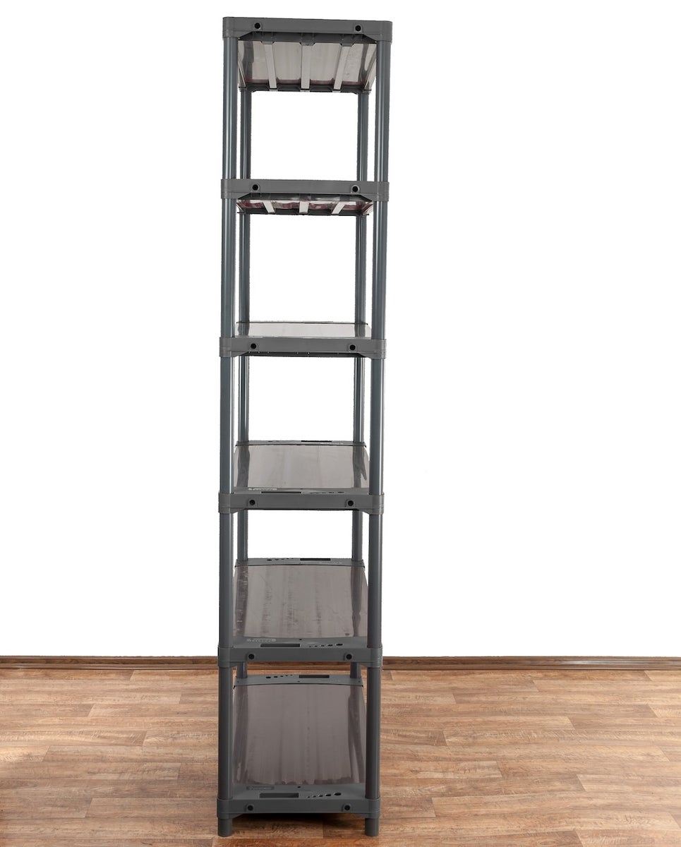 PROREGAL Plastic Plank Grey Bear Extra-Tall HxBxD 220 x 90 x 46 cm Plank Draagvermogen 120 kg Grijs