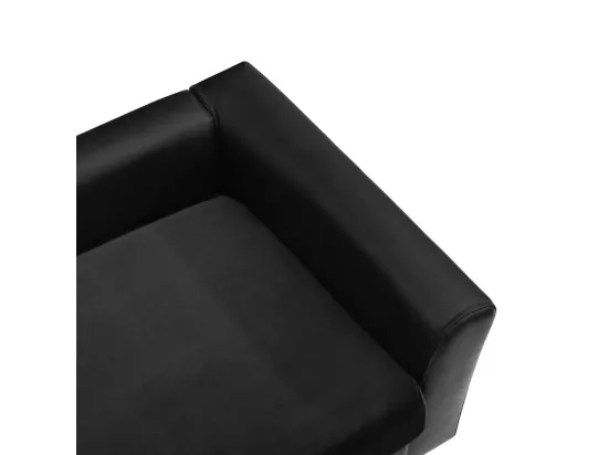 Canapé pour chien Noir 60x43x30 cm Peluche et similicuir