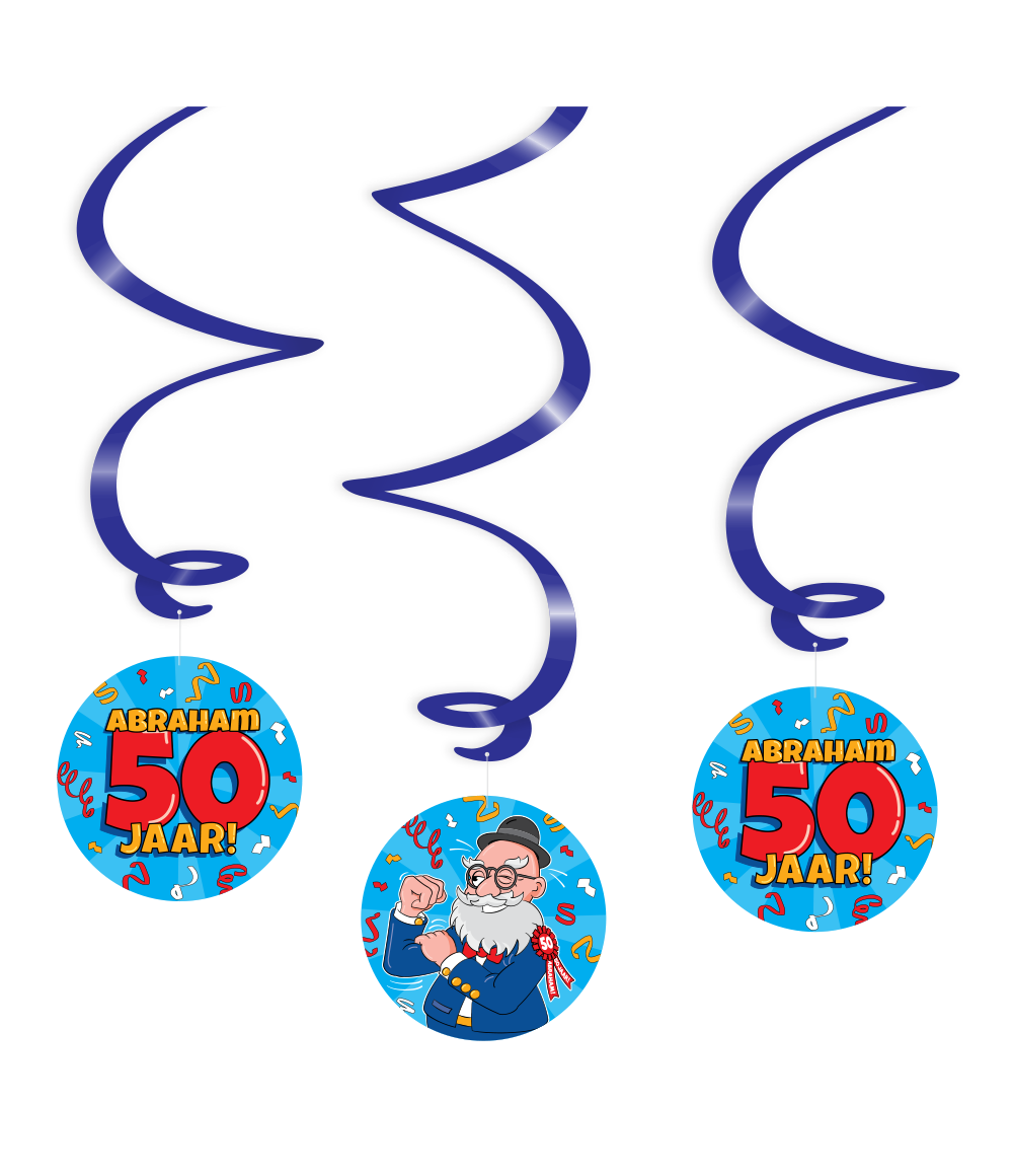 Hangdecoratie Abraham 14cm 3st