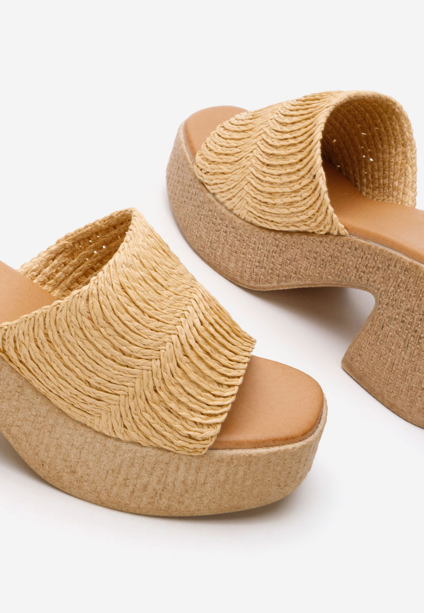 Mules à talon épais nude Katharyn
