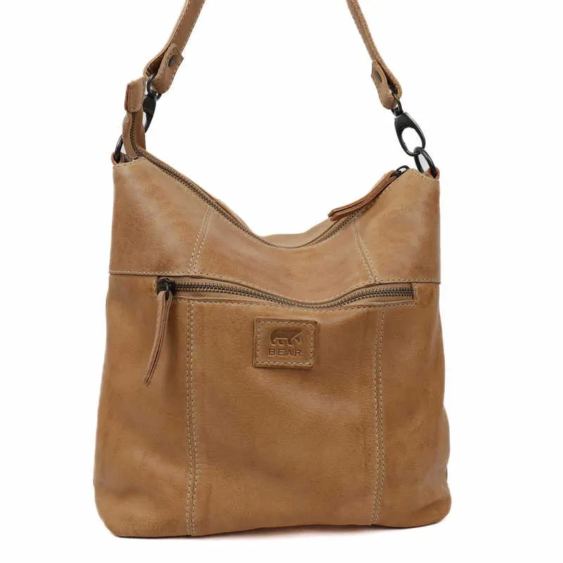 BEAR DESIGN Umhängetasche Beige Leder