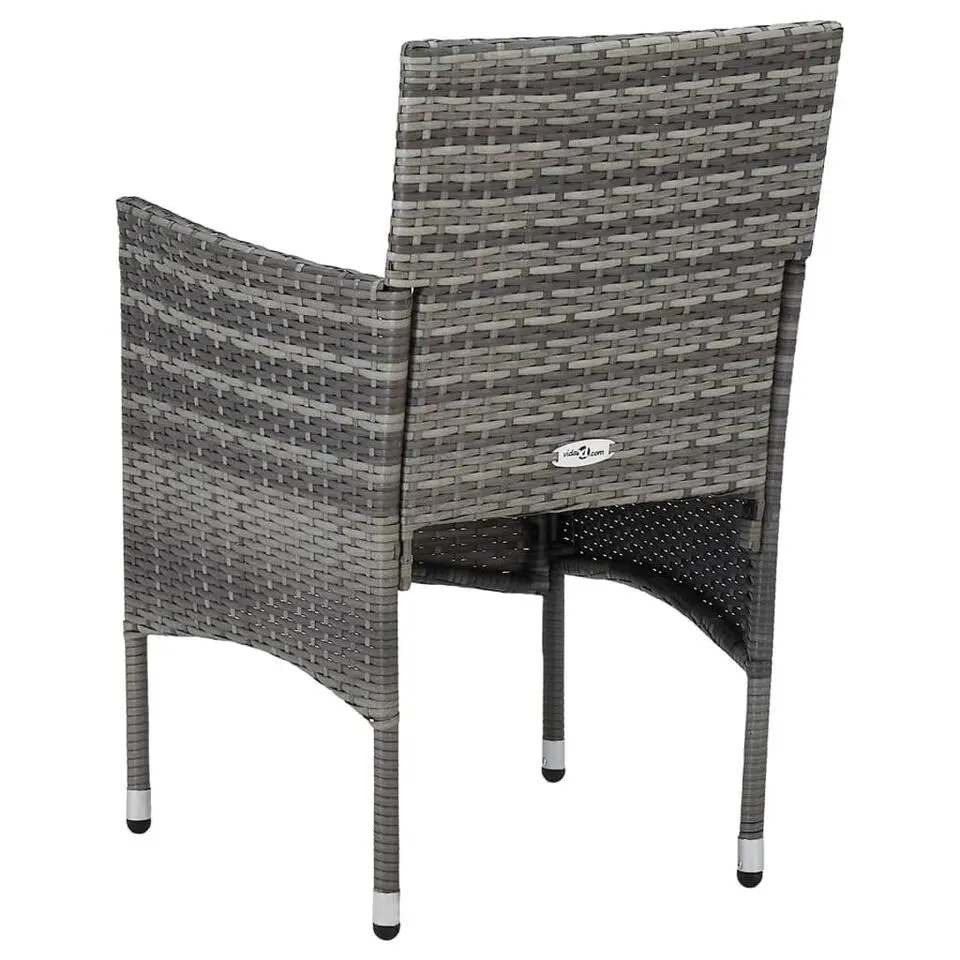 vidaXL - Bistroset - Grijs - Poly rattan