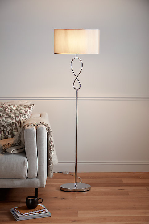 Lampadaire incandescent Carnavon GoodHome E27 gris