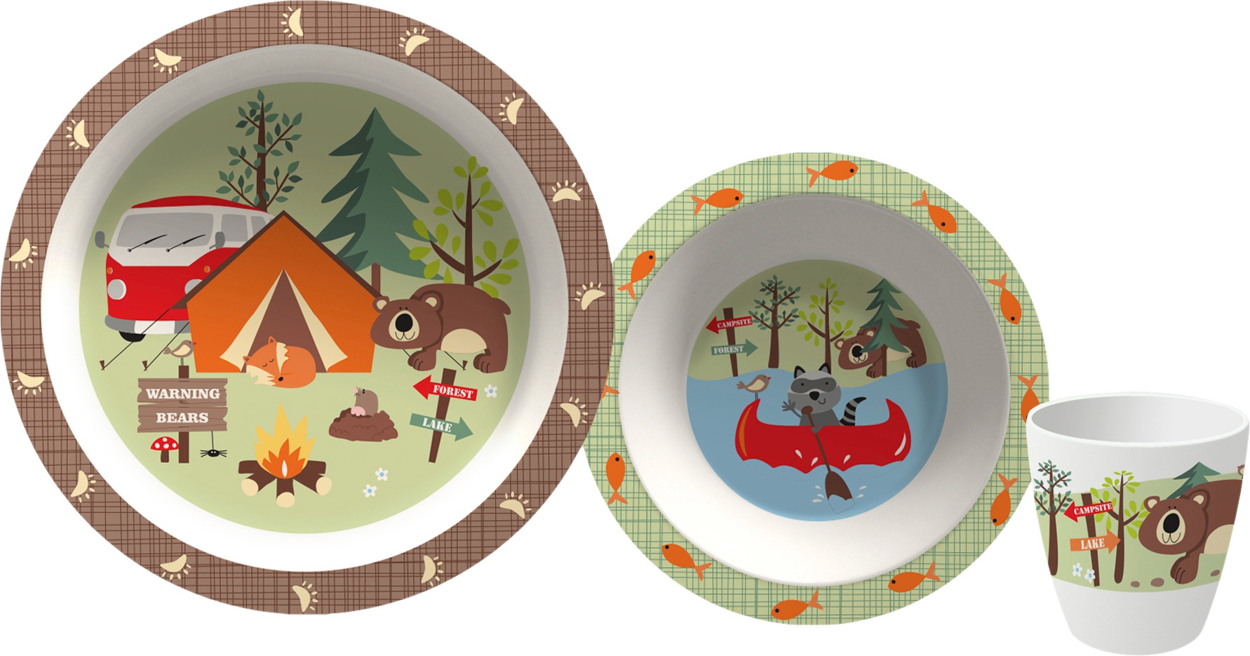 Gimex Adventure Kinder-Geschirr-Set 3-tlg.