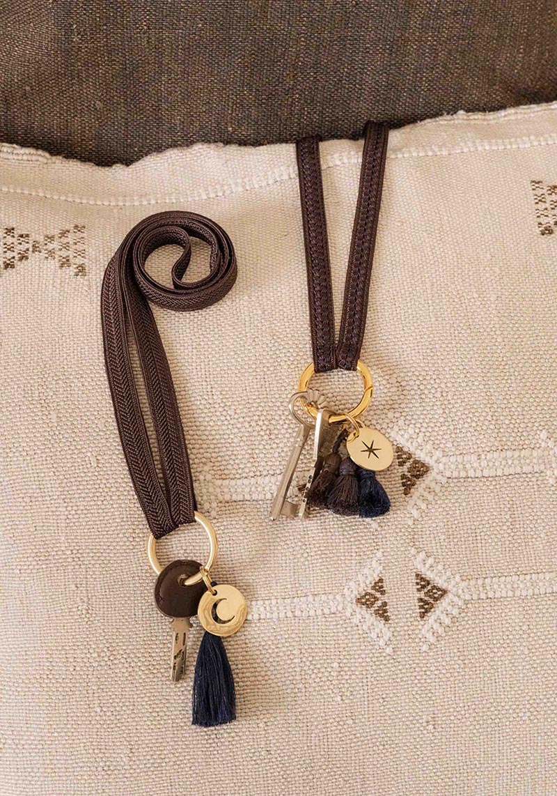YOOMEE Mini-Schlüsselband Keychain Zahra Mocca Silver
