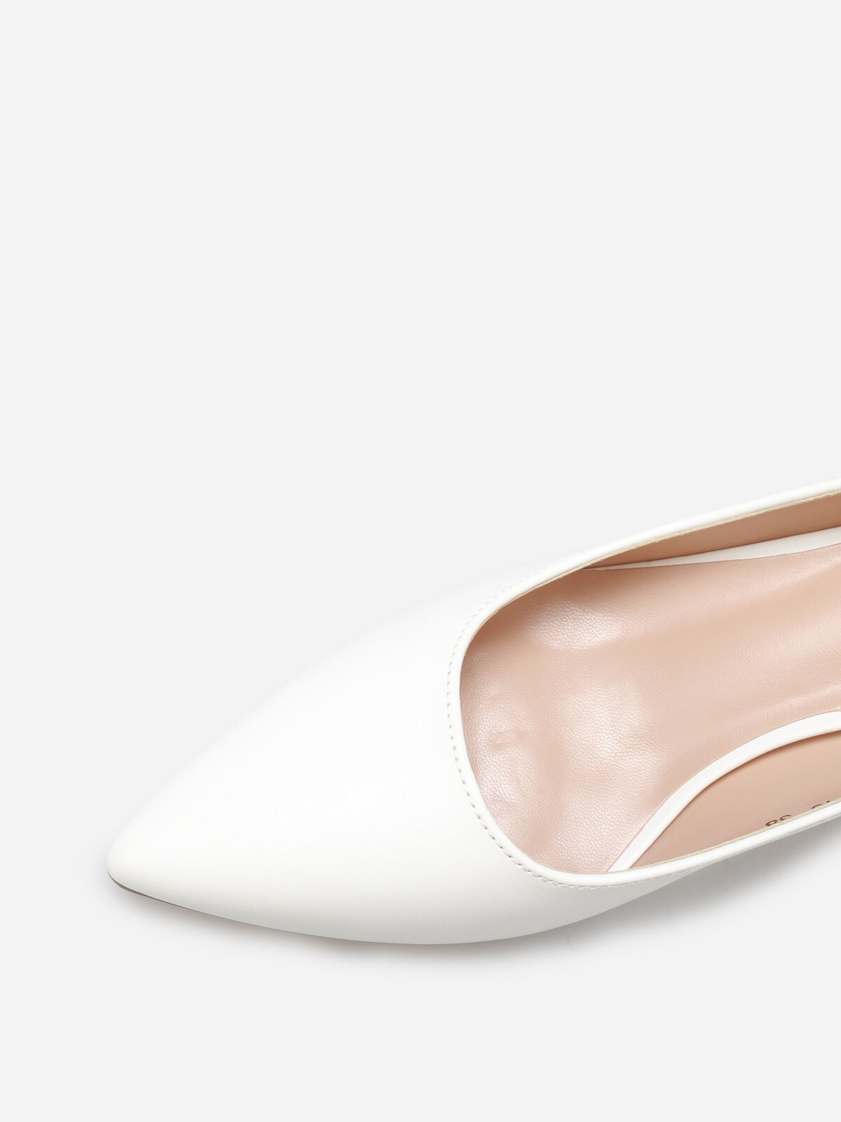 Escarpins pointus kitten heel- Blanc