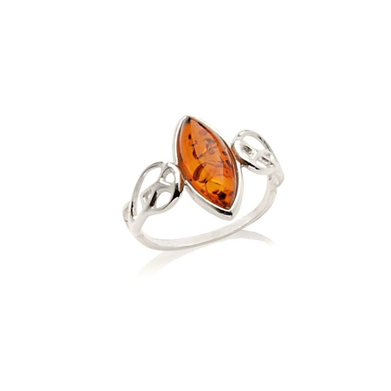 Bague argent 925 Ambre veritable de la mer Baltique