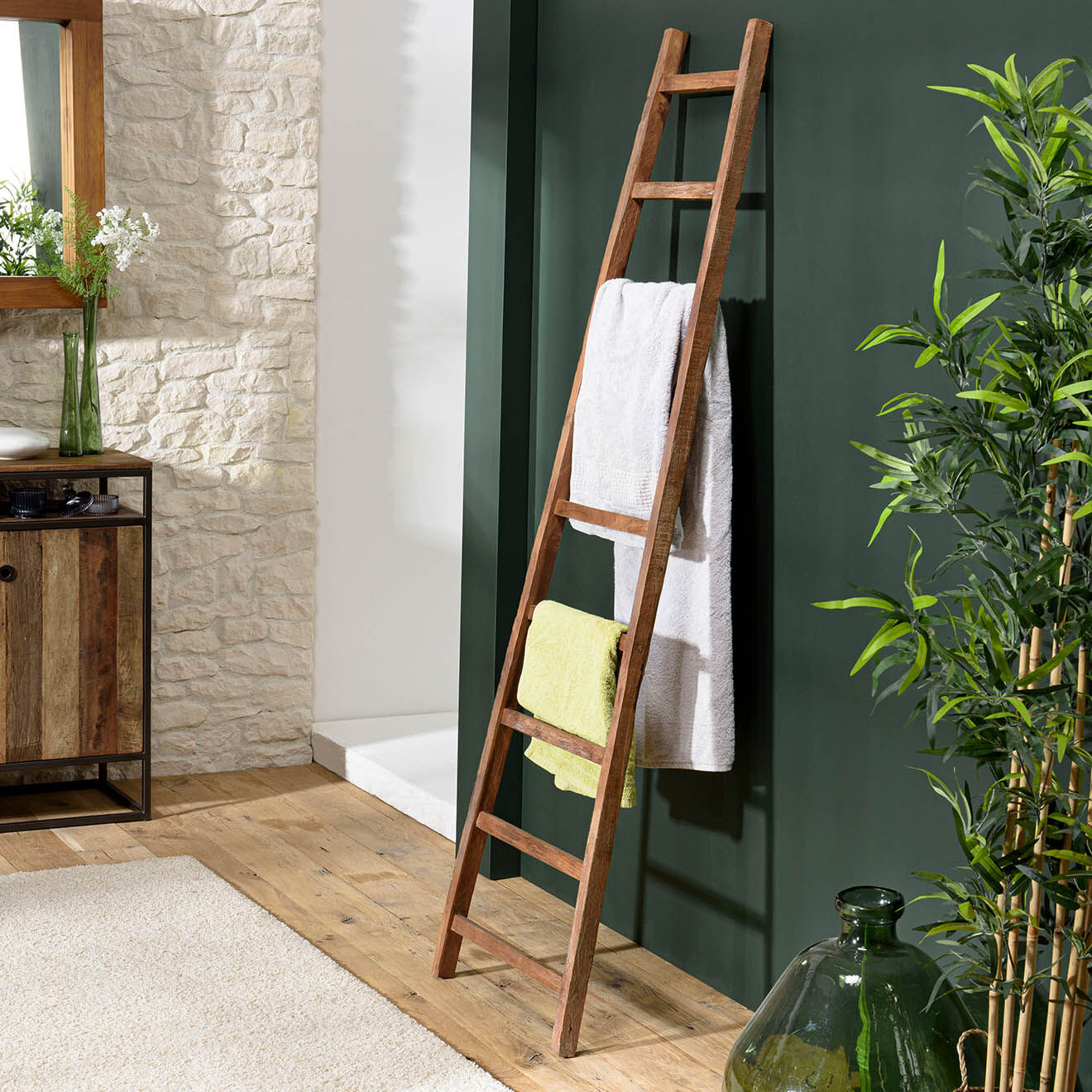 Macabane Porte-serviettes haut sixtine Alida marron - 55x4x195 cm