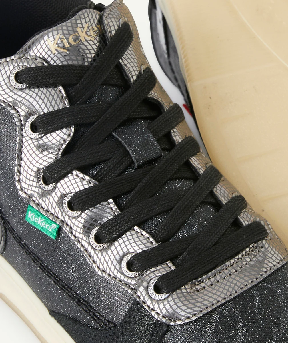 KICKERSBASKETS HAUTES KICKLAX FILLE NOIR BRILLANT