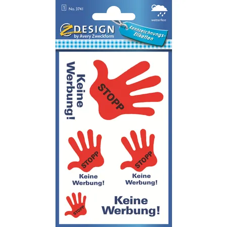 Avery Zweckform 3741, Keine Werbung Etiketten, Schriftzug 